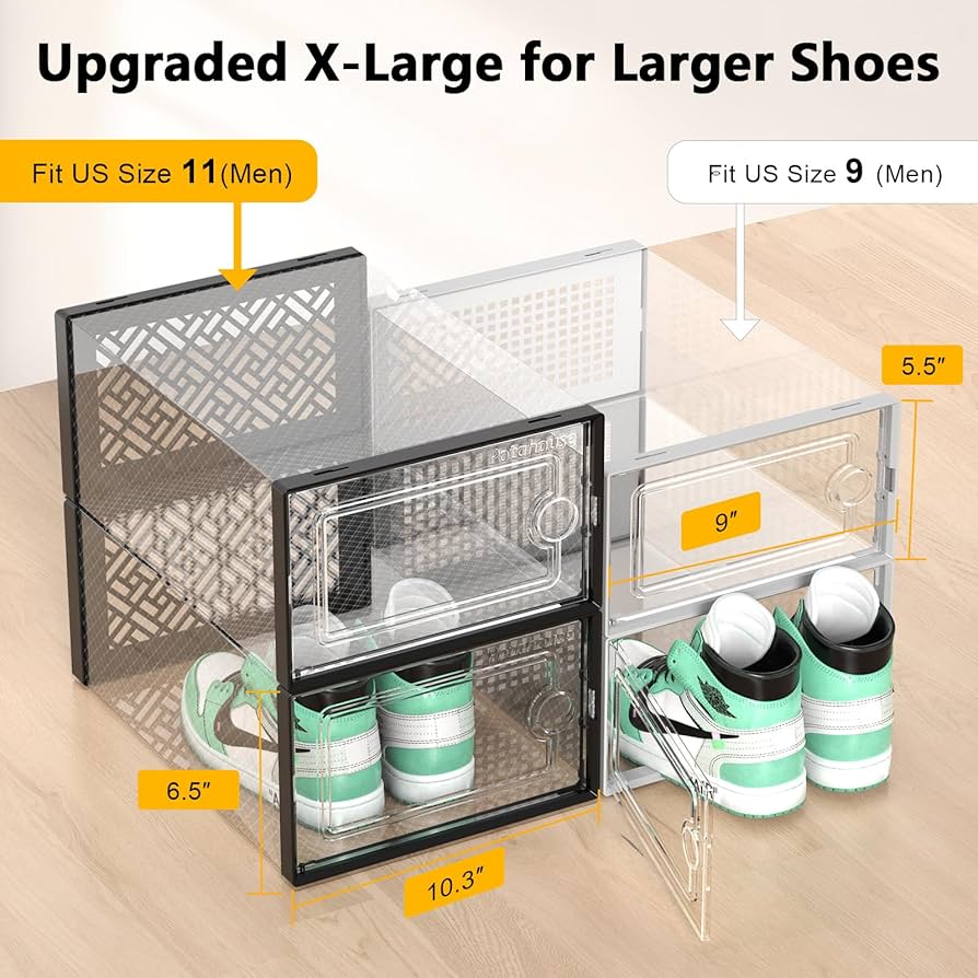 Amazon.com: Potahouse® Shoe Storage Box Upgraded X-Large 12
